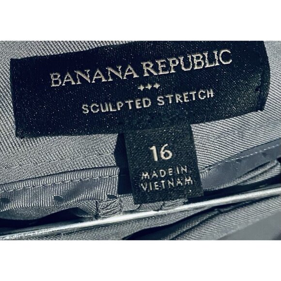 Banana Republic Pants Womens 16 Gray Sculpted Stretch Trousers Academia Work - Picture 5 of 7